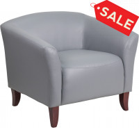 Flash Furniture 111-1-GY-GG Hercules Imperial Series Leather Chair in Grey